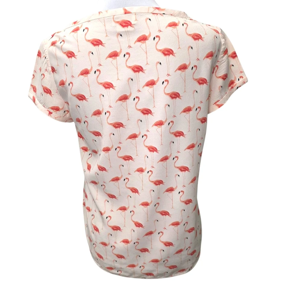 Kate Spade Flamingo Print Women's Top Boat Neck Women's Size 6